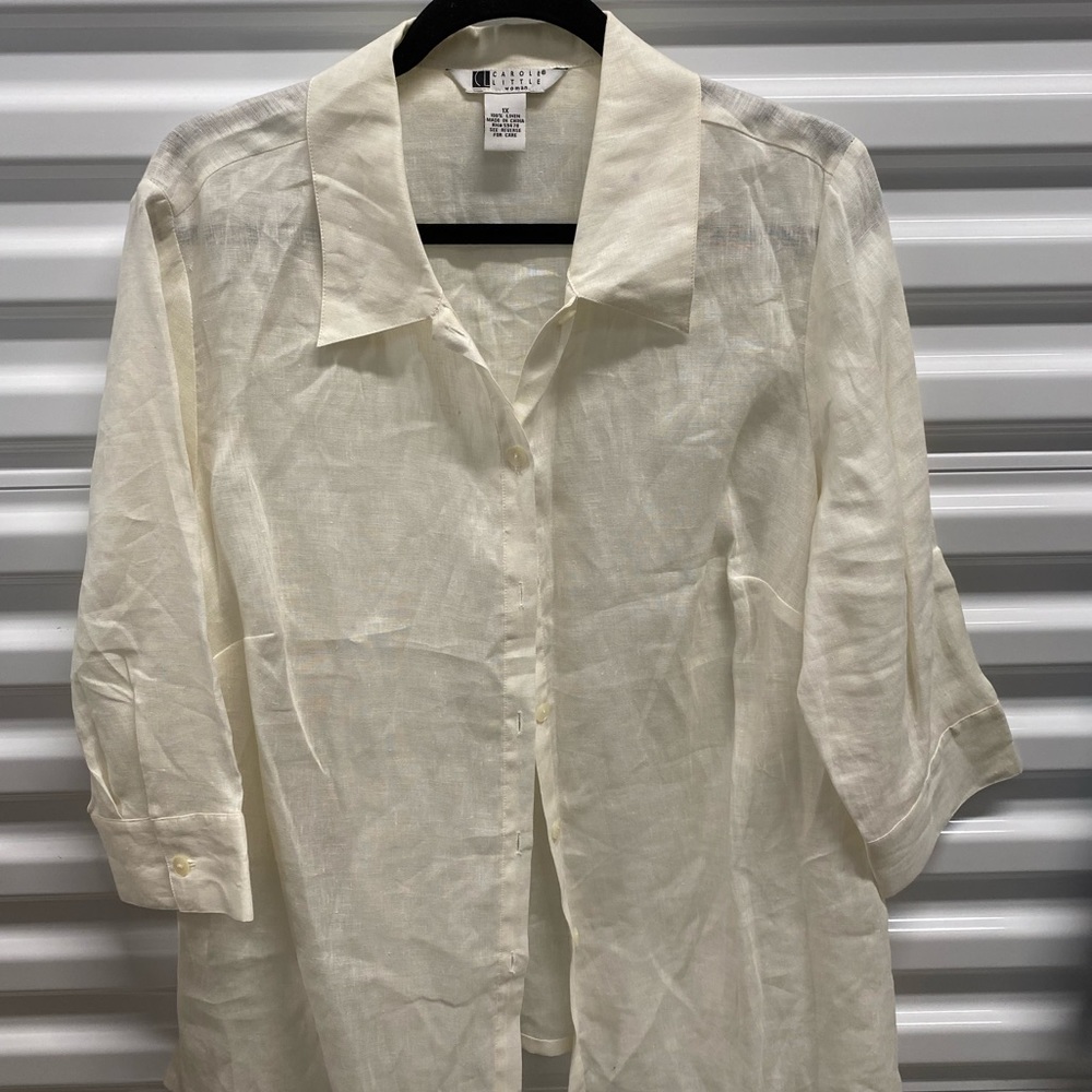 Carole Little Linen Long 3/5 Sleeve 1X